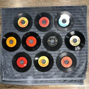 Country Vinyl 45 rpm Jukebox Record Lot of 10 1960's 1970's Western Singles
